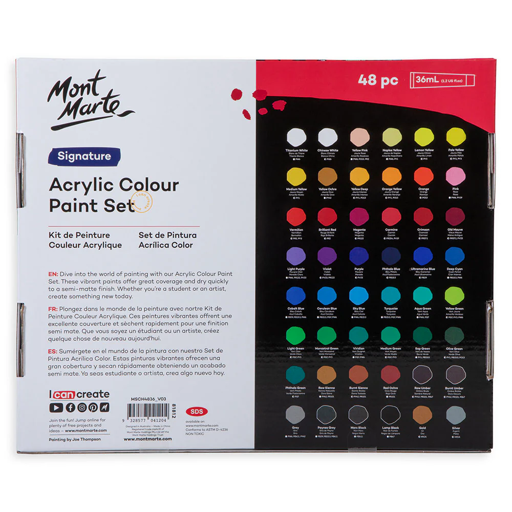 Acrylic Colour Paint Set Signature 48pc x 36ml - Image 5