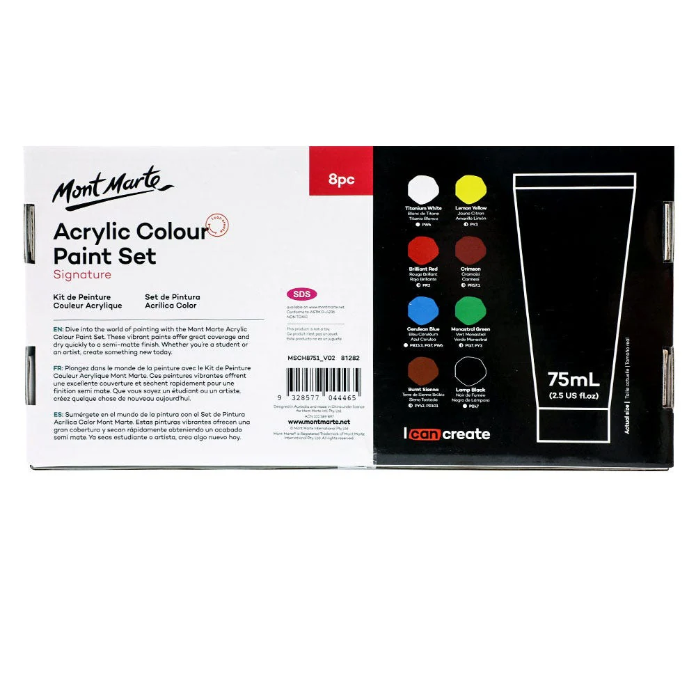 Acrylic Colour Paint Set Signature 8pc x 75ml - Image 3