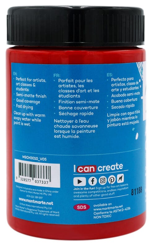 Acrylic Colour Paint Signature 300ml - Brilliant Red - Image 2