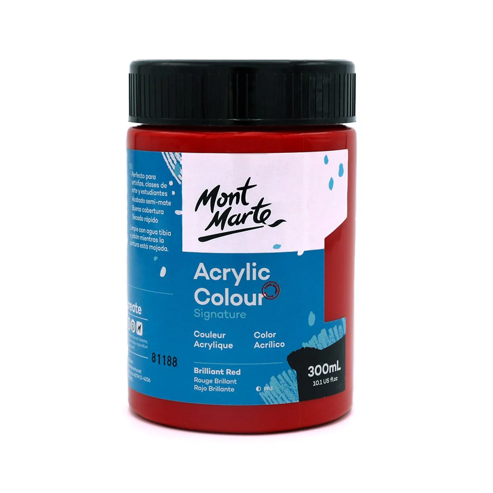 Acrylic Colour Paint Signature 300ml - Brilliant Red - Image 3