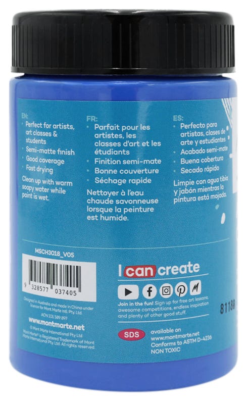 Acrylic Colour Paint Signature 300ml - Cobalt Blue - Image 2