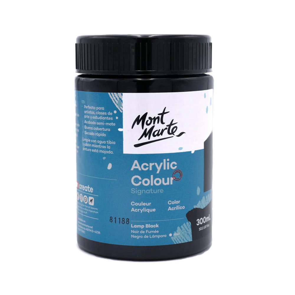 Acrylic Colour Paint Signature 300ml - Lamp Black