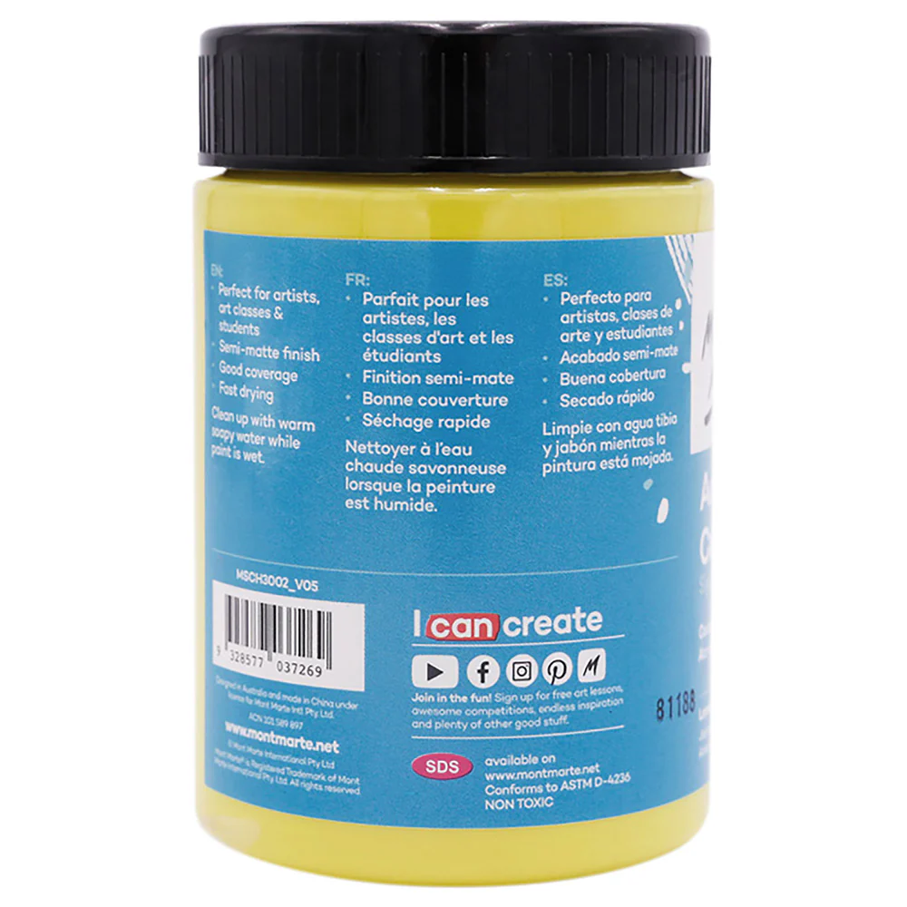 Acrylic Colour Paint Signature 300ml - Lemon Yellow - Image 2