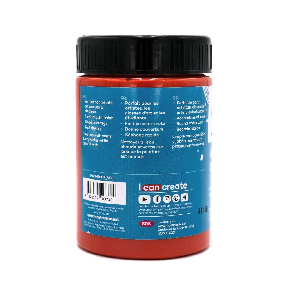 Acrylic Colour Paint Signature 300ml - Vermilion - Image 2
