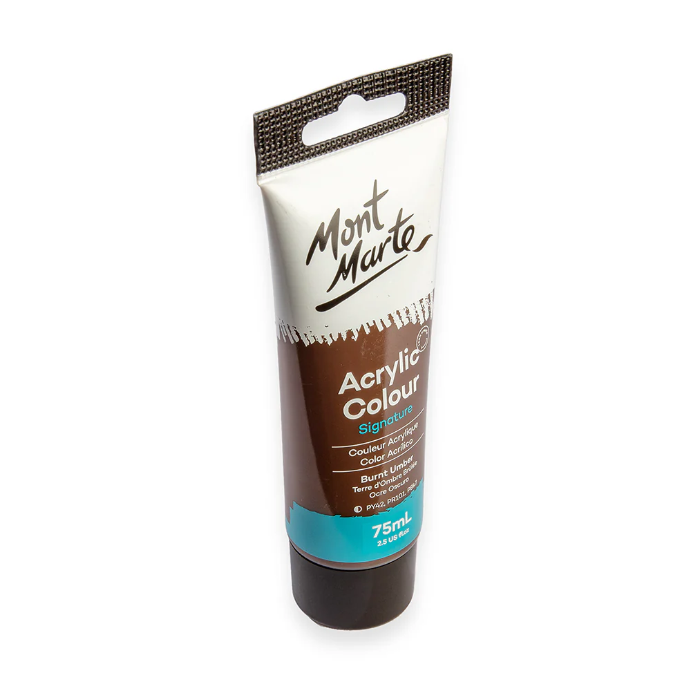 Acrylic Colour Paint Signature 75ml Tube - Burnt Umber - Image 3
