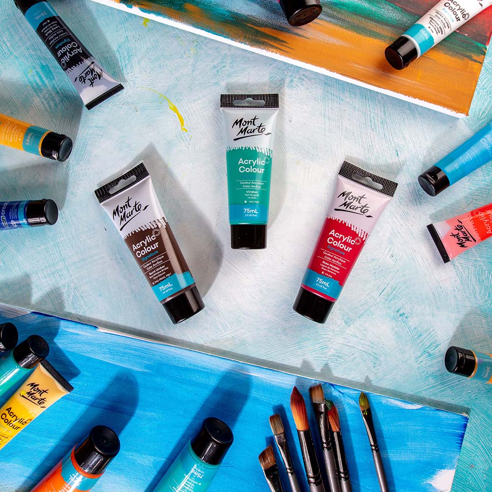 Acrylic Colour Paint Signature 75ml Tube - Burnt Umber - Image 8