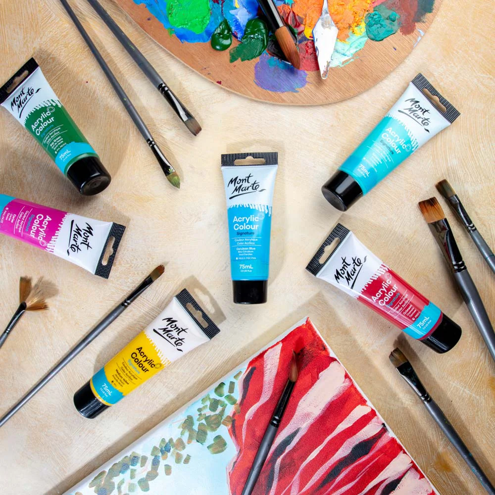 Acrylic Colour Paint Signature 75ml Tube - Cerulean Blue - Image 8