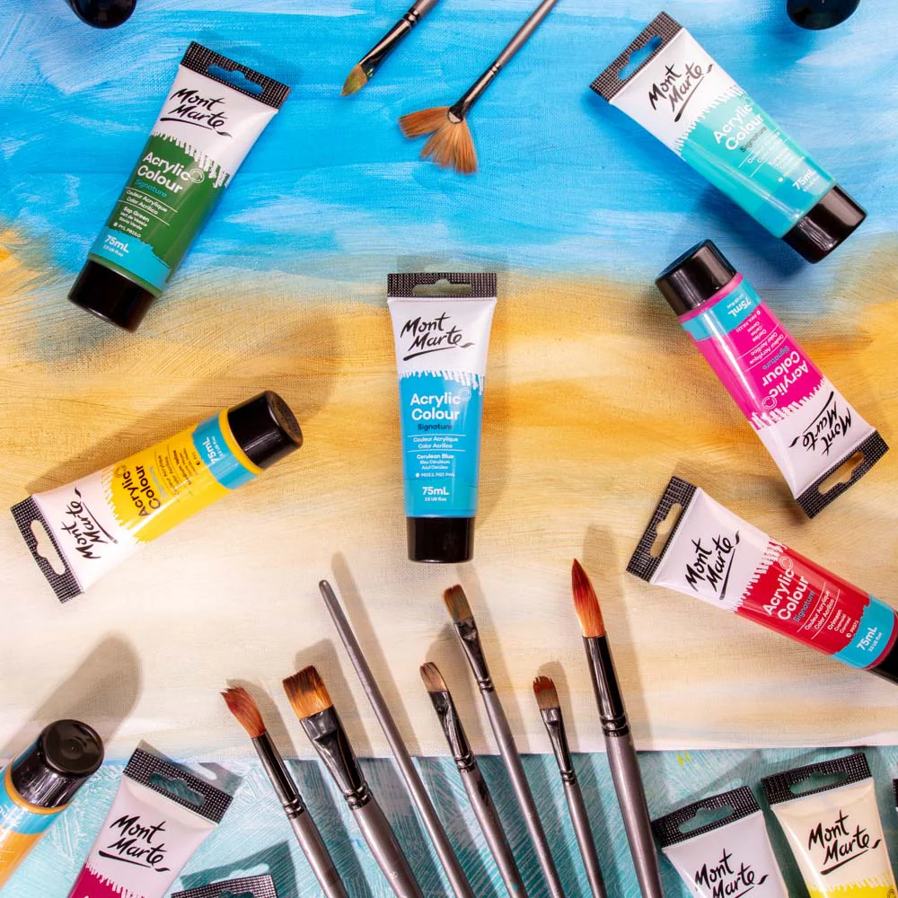 Acrylic Colour Paint Signature 75ml Tube - Cerulean Blue - Image 9