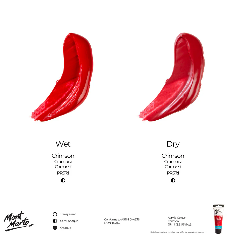 Acrylic Colour Paint Signature 75ml Tube - Crimson - Image 10