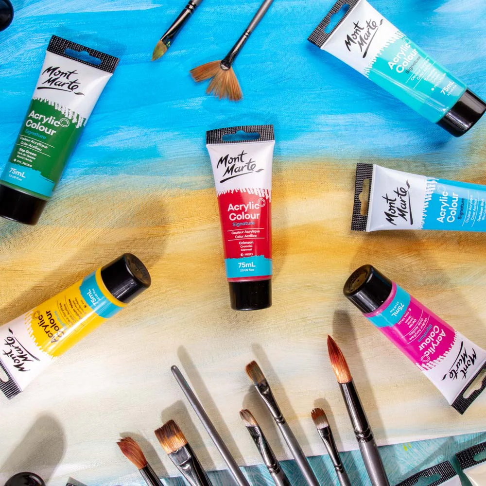 Acrylic Colour Paint Signature 75ml Tube - Crimson - Image 8