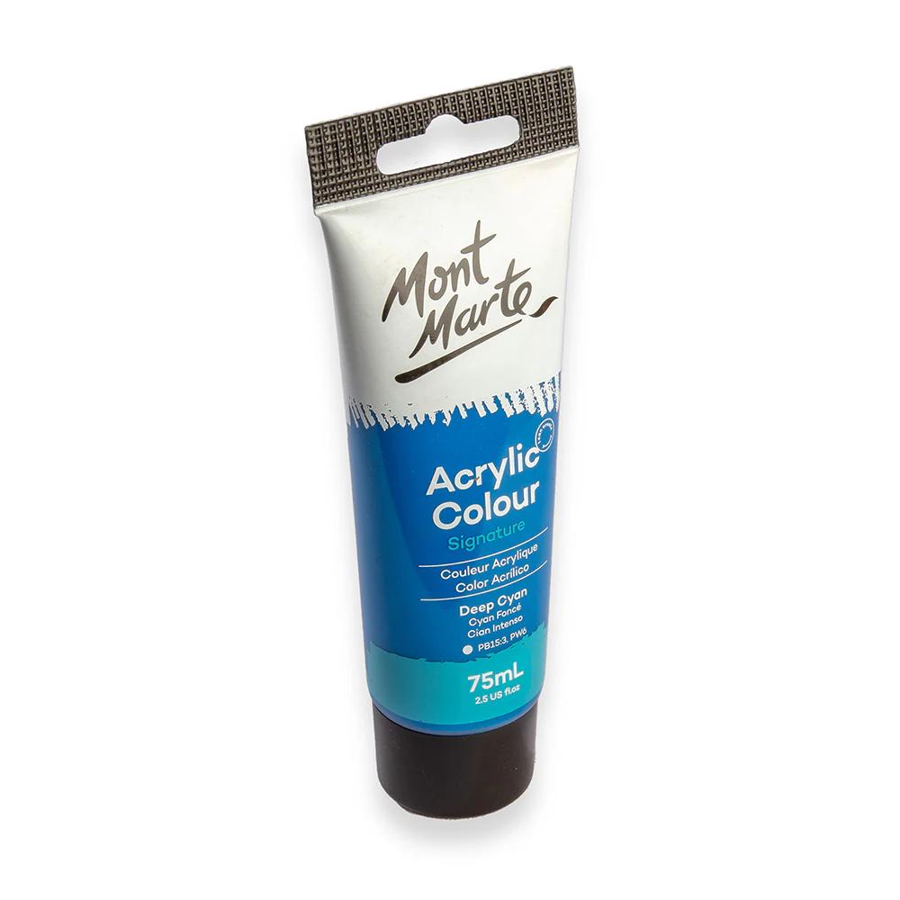 Acrylic Colour Paint Signature 75ml Tube - Deep Cyan - Image 3