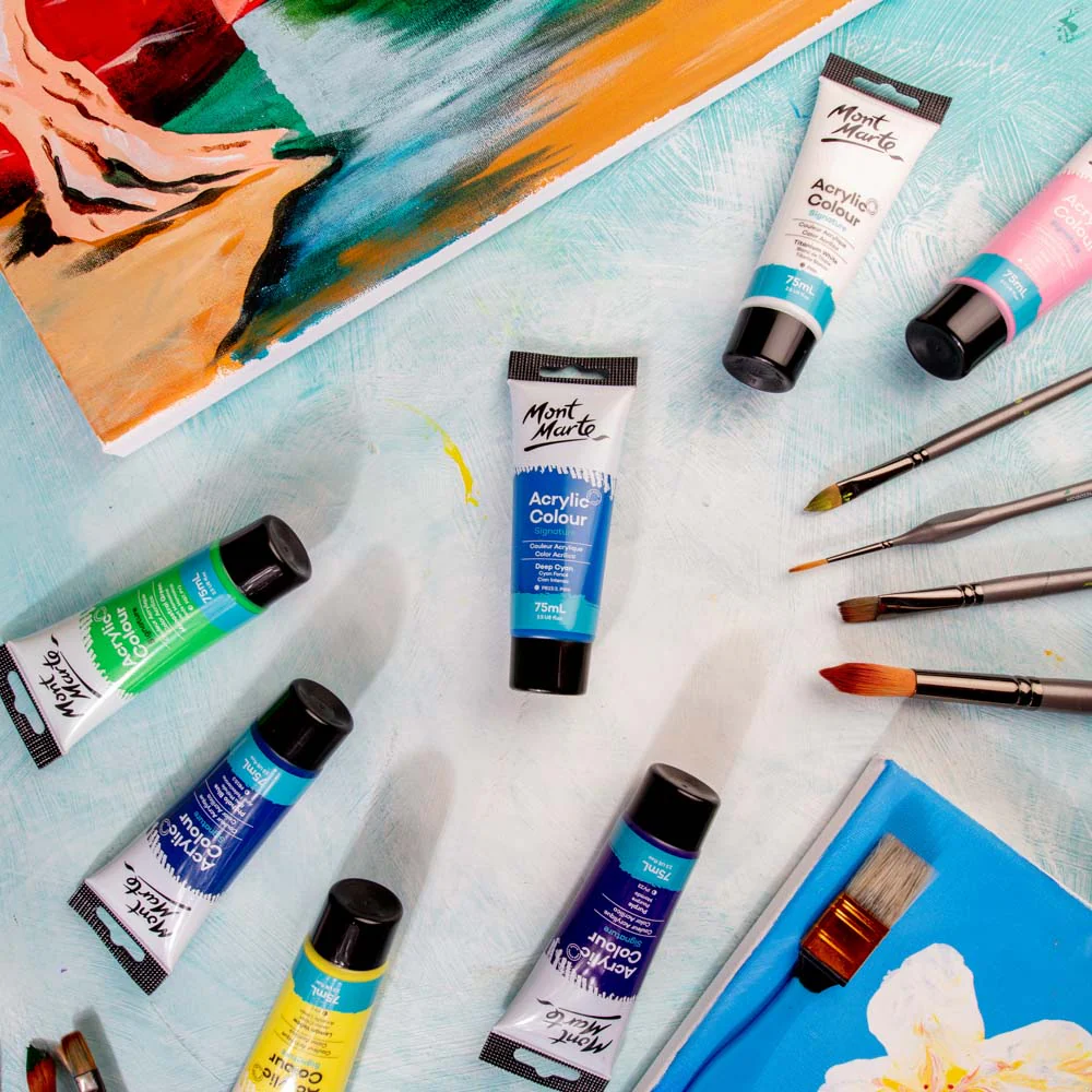 Acrylic Colour Paint Signature 75ml Tube - Deep Cyan - Image 7