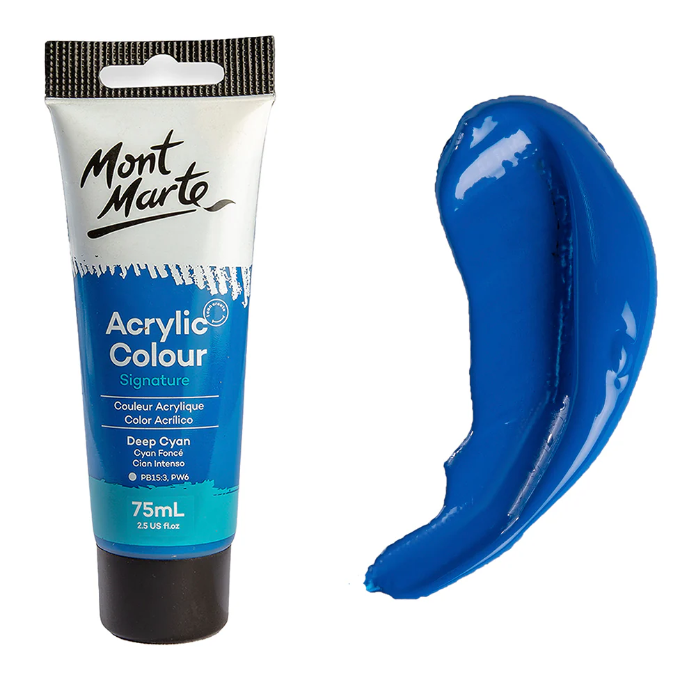 Acrylic Colour Paint Signature 75ml Tube - Deep Cyan - Image 9