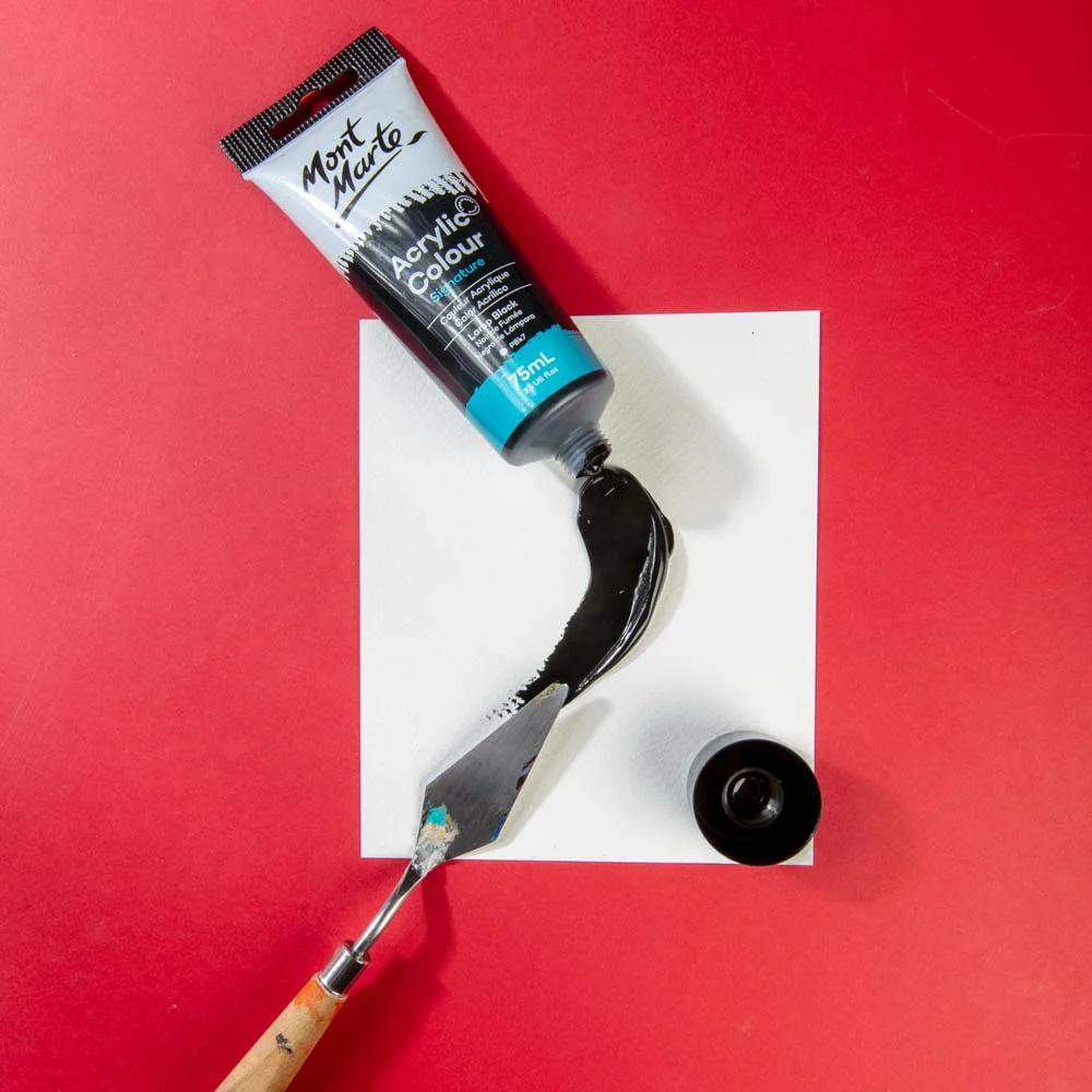 Acrylic Colour Paint Signature 75ml Tube - Lamp Black - Image 2