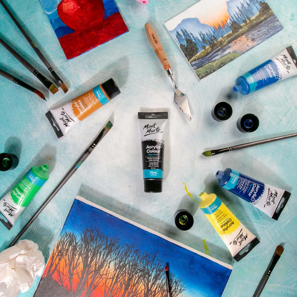 Acrylic Colour Paint Signature 75ml Tube - Lamp Black - Image 8