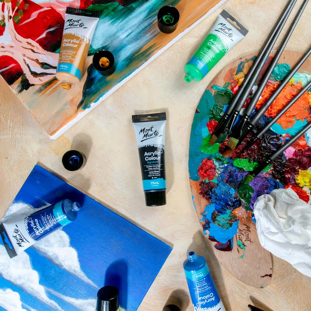 Acrylic Colour Paint Signature 75ml Tube - Lamp Black - Image 9