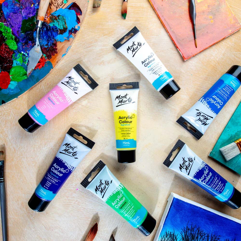 Acrylic Colour Paint Signature 75ml Tube - Lemon Yellow - Image 6