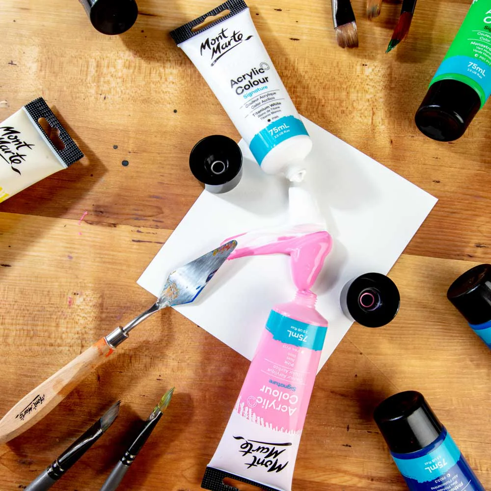 Acrylic Colour Paint Signature 75ml Tube - Pink - Image 5