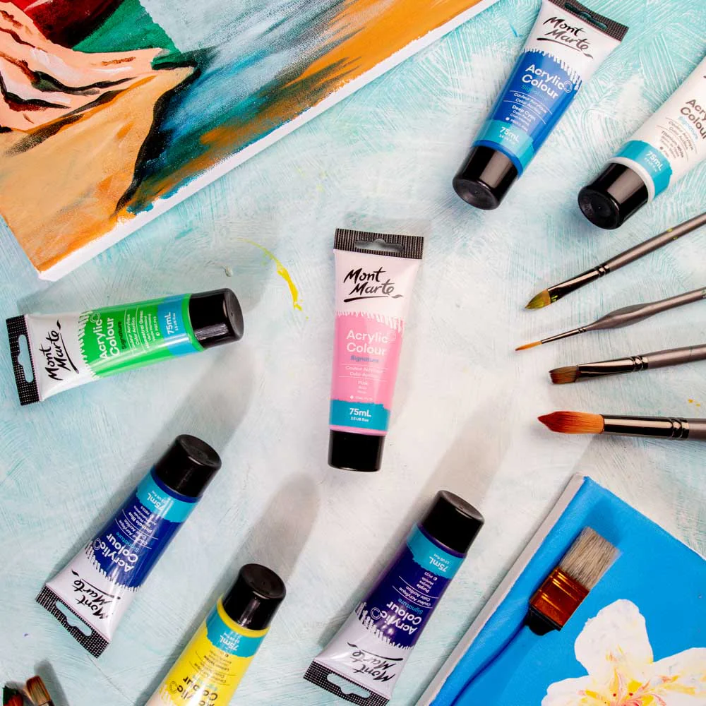 Acrylic Colour Paint Signature 75ml Tube - Pink - Image 8