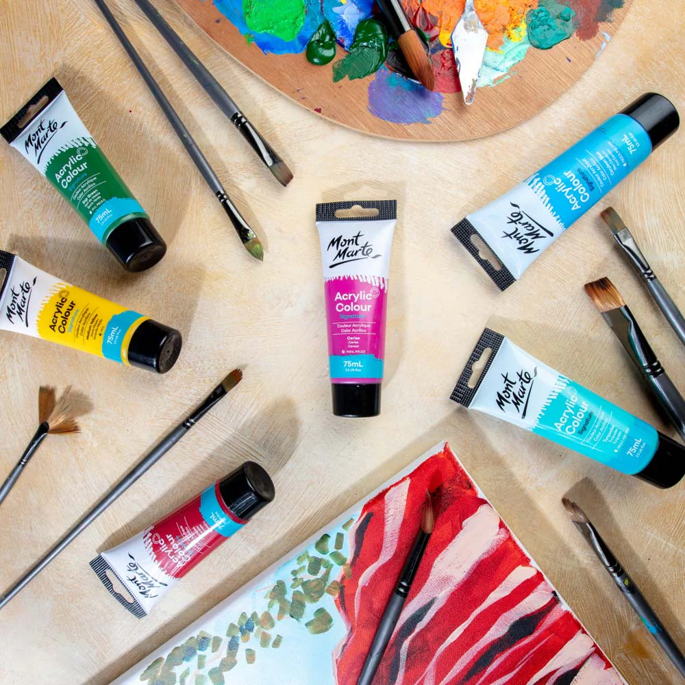 Acrylic Colour Paint Signature 75ml Tube - Cerise - Image 8
