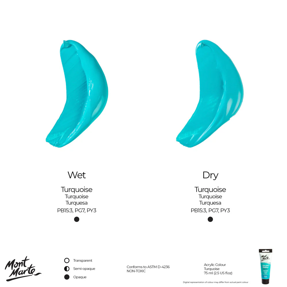 Acrylic Colour Paint Signature 75ml Tube - Turquoise - Image 9