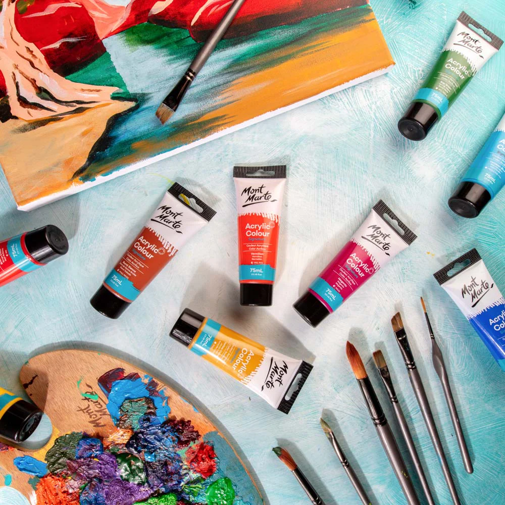 Acrylic Colour Paint Signature 75ml Tube - Vermilion - Image 8