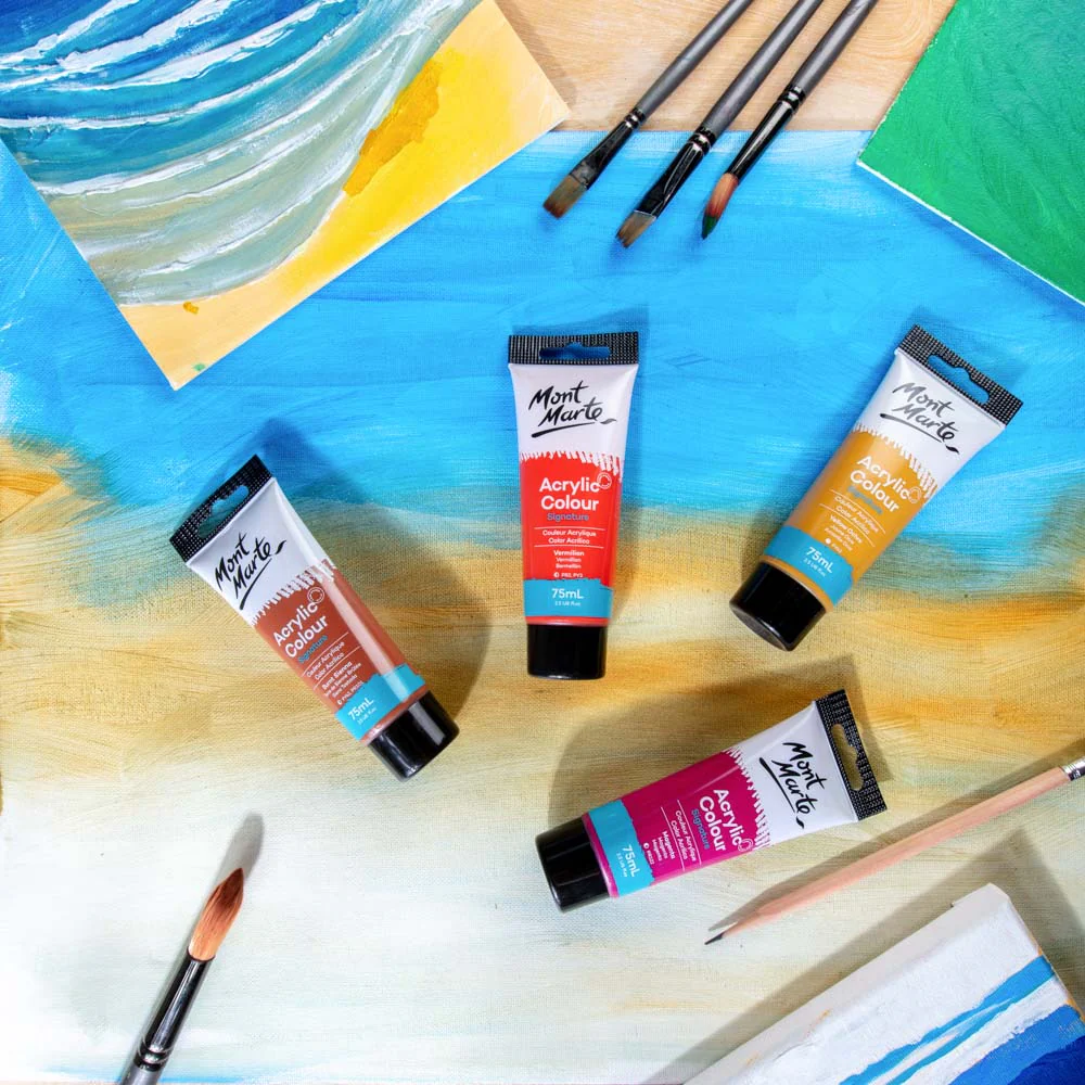 Acrylic Colour Paint Signature 75ml Tube - Vermilion - Image 9