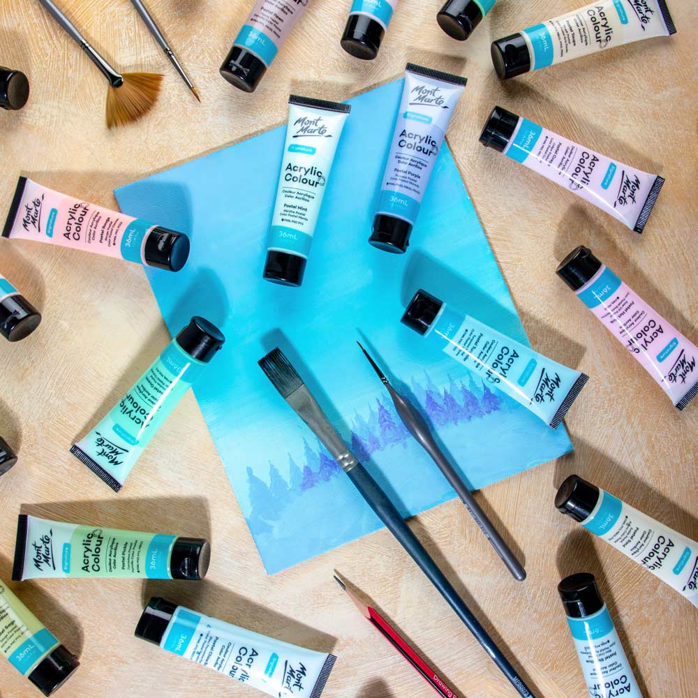 Acrylic Colour Pastel Paint Set Signature 12pc x 36ml - Image 9