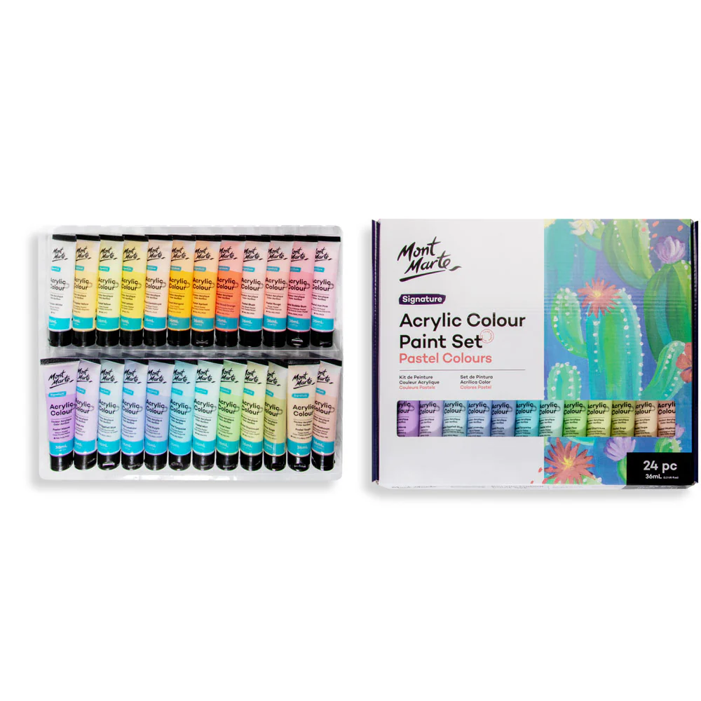 Acrylic Colour Pastel Paint Set Signature 24pc x 36ml - Image 2