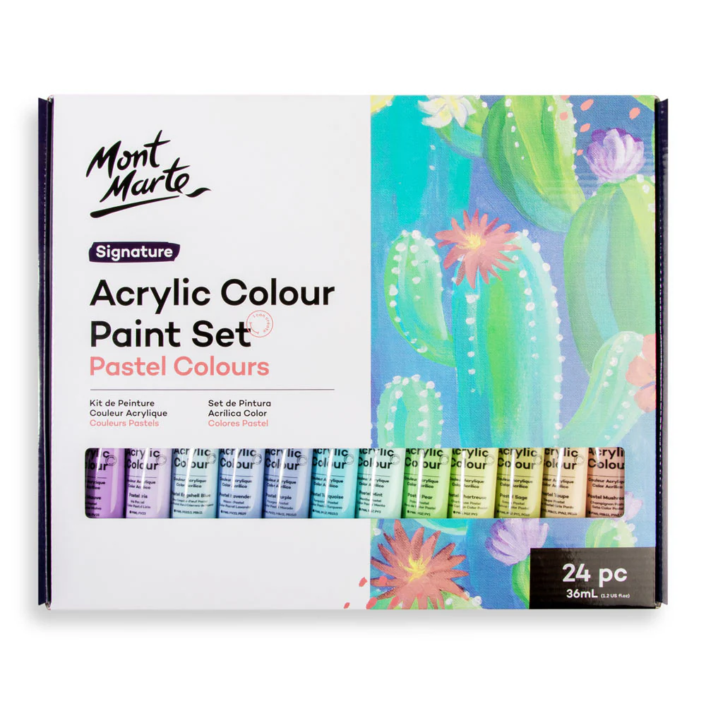 Acrylic Colour Pastel Paint Set Signature 24pc x 36ml - Image 3