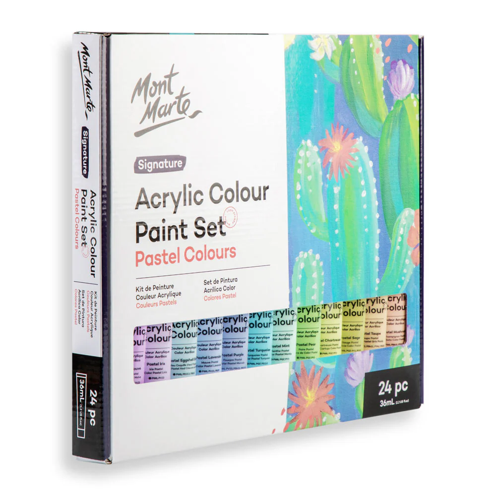 Acrylic Colour Pastel Paint Set Signature 24pc x 36ml - Image 4