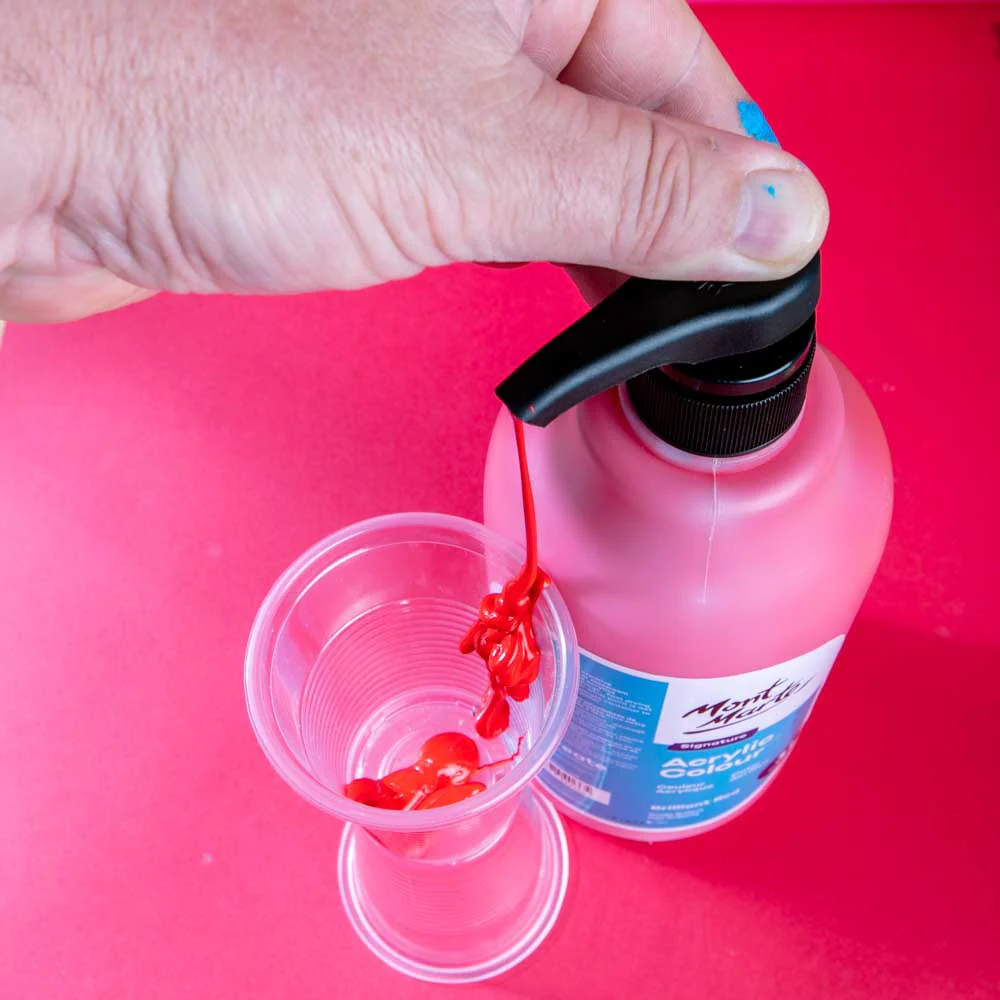 Acrylic Colour Signature 1L Bottle with Pump - Brilliant Red - Image 6