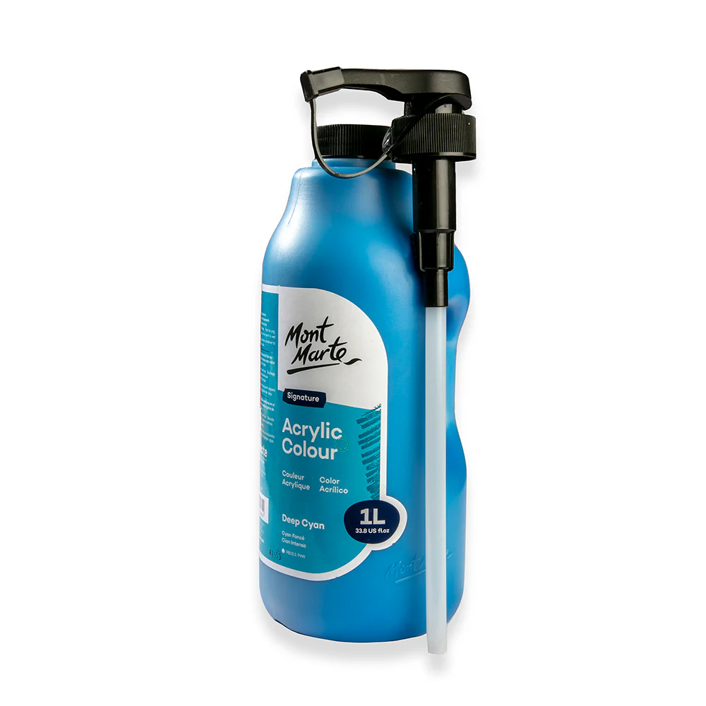 Acrylic Colour Signature 1L Bottle with Pump - Deep Cyan