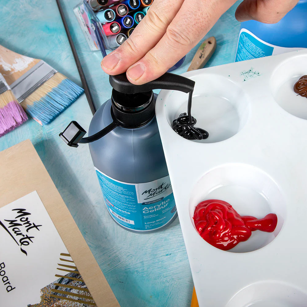 Acrylic Colour Signature 1L Bottle with Pump - Lamp Black - Image 7