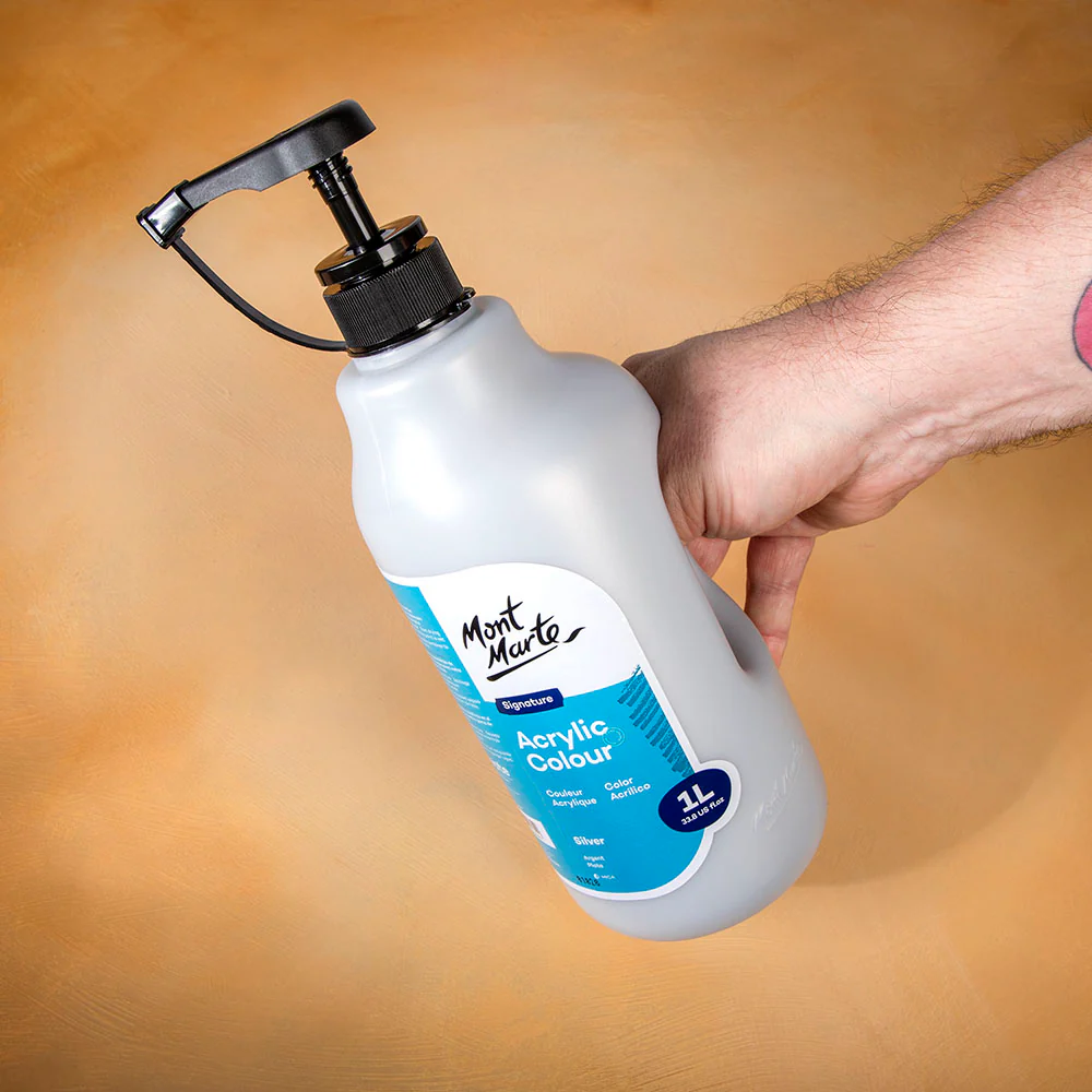Acrylic Colour Signature 1L Bottle with Pump - Silver - Image 10