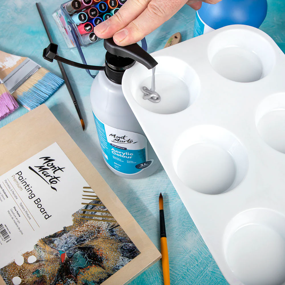 Acrylic Colour Signature 1L Bottle with Pump - Silver - Image 7