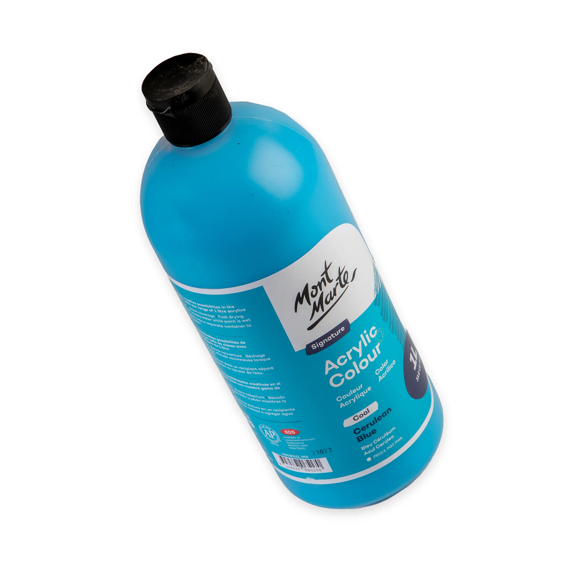 Acrylic Colour Signature 1L Squeeze Bottle - Cerulean Blue - Image 3