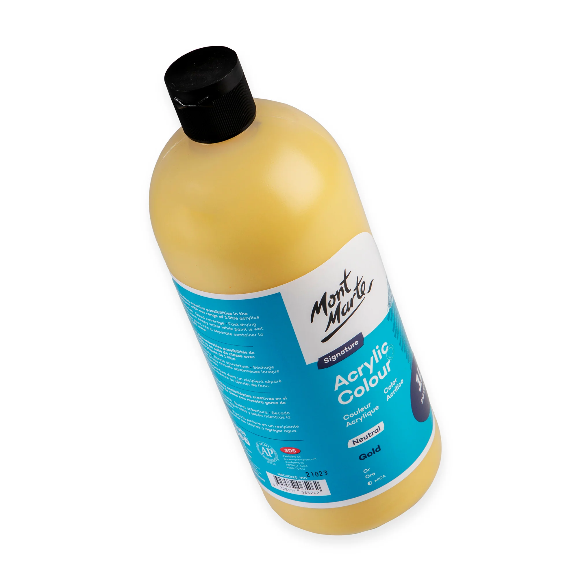 Acrylic Colour Signature 1L Squeeze Bottle - Gold - Image 3