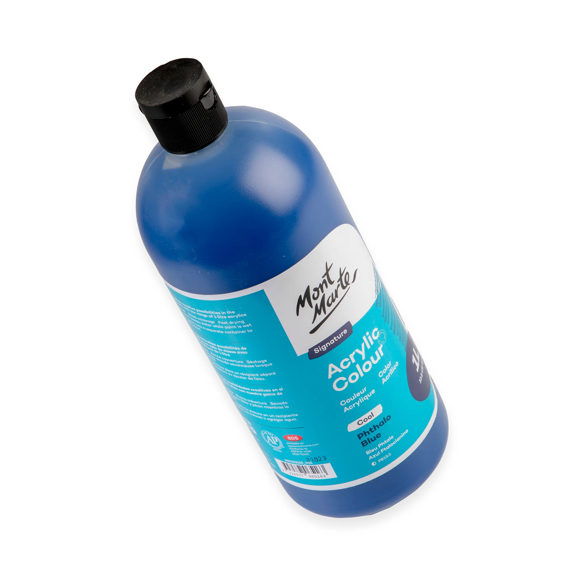 Acrylic Colour Signature 1L Squeeze Bottle - Phthalo Blue - Image 3