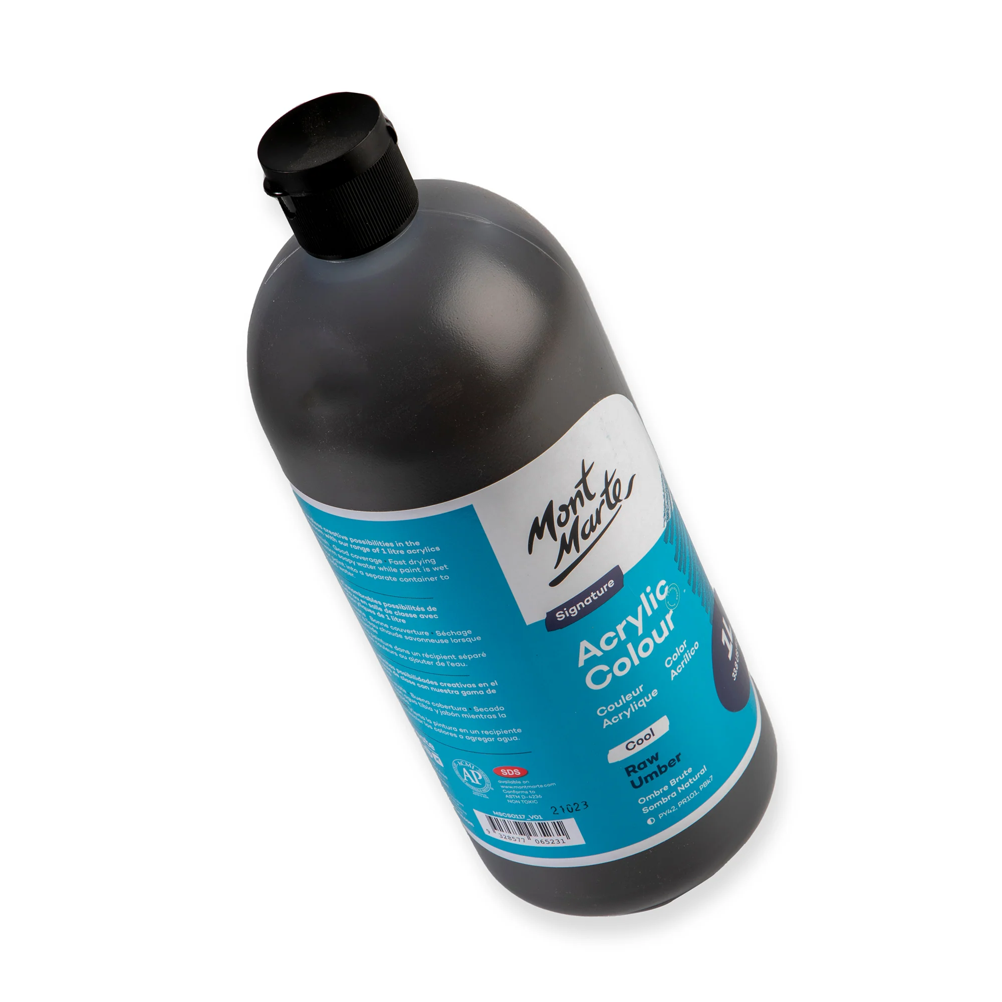 Acrylic Colour Signature 1L Squeeze Bottle - Raw Umber - Image 3