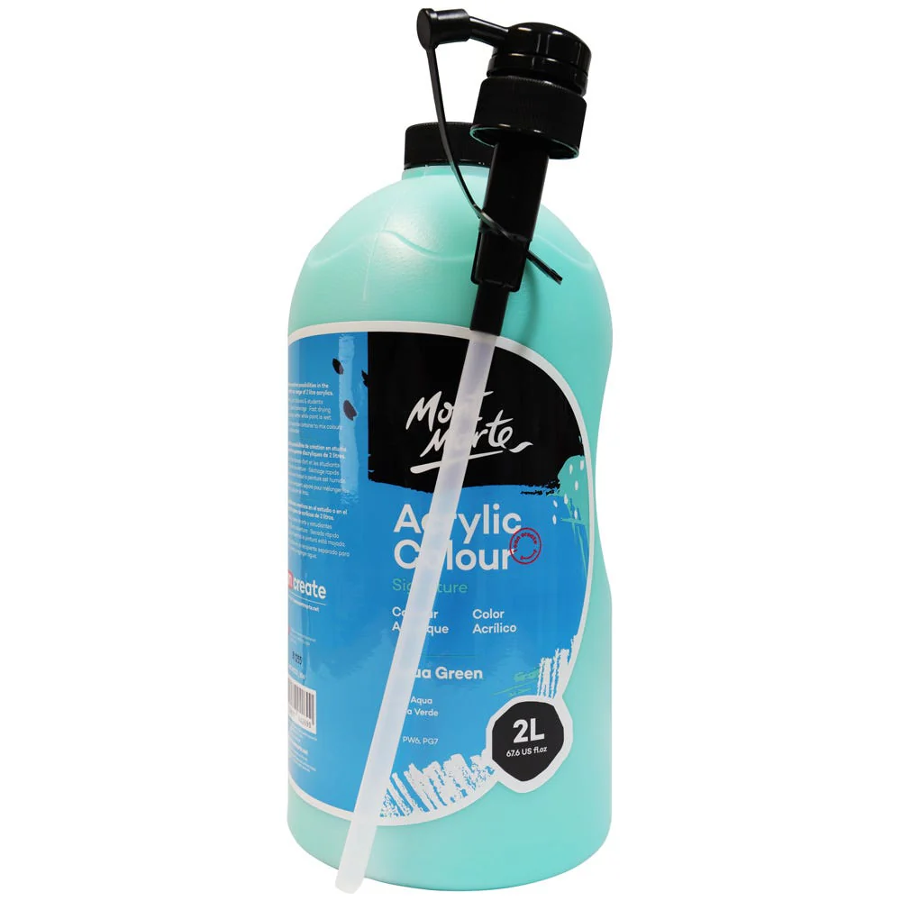 Acrylic Colour Paint Signature 2L Bottle with Pump – Aqua Green