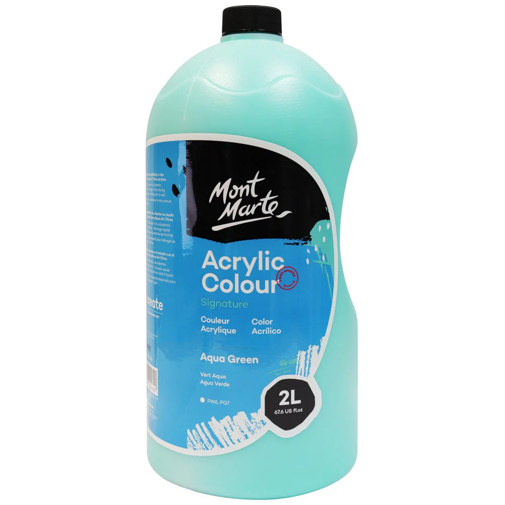 Acrylic Colour Paint Signature 2L Bottle with Pump – Aqua Green - Image 2