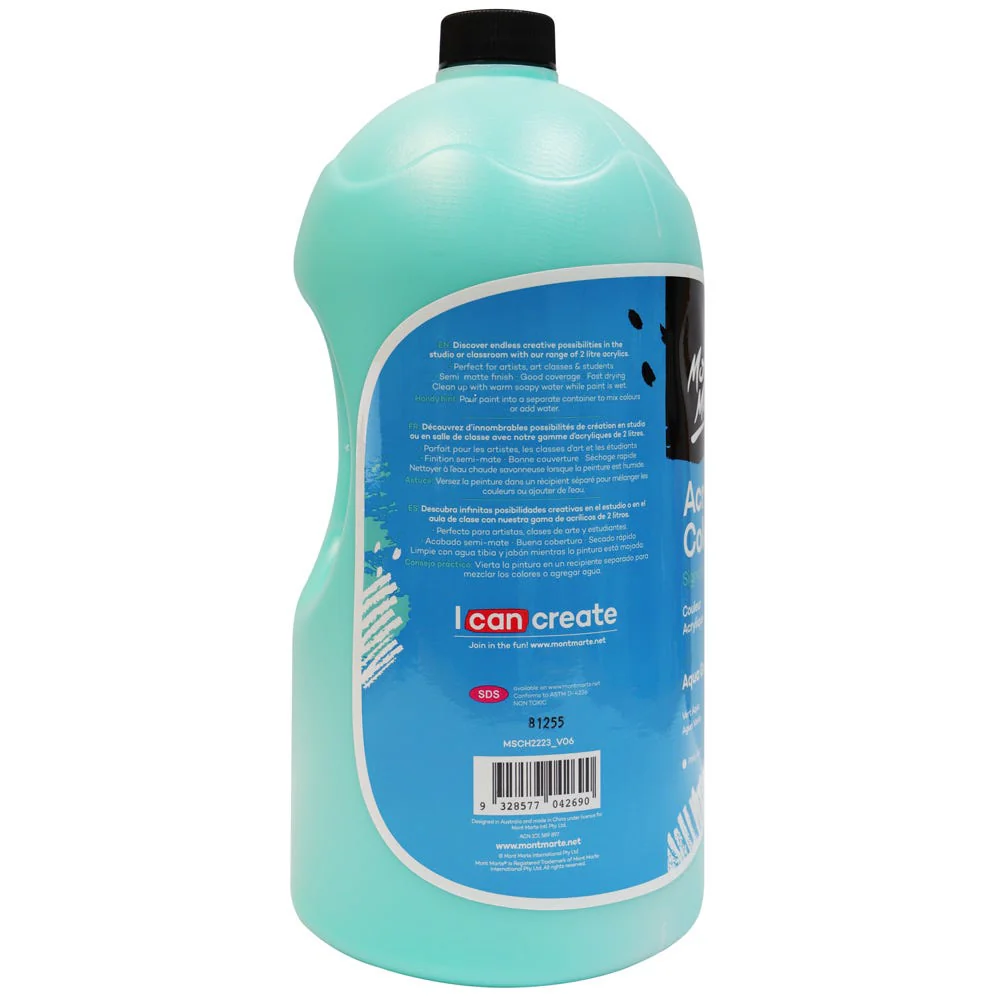 Acrylic Colour Paint Signature 2L Bottle with Pump – Aqua Green - Image 3