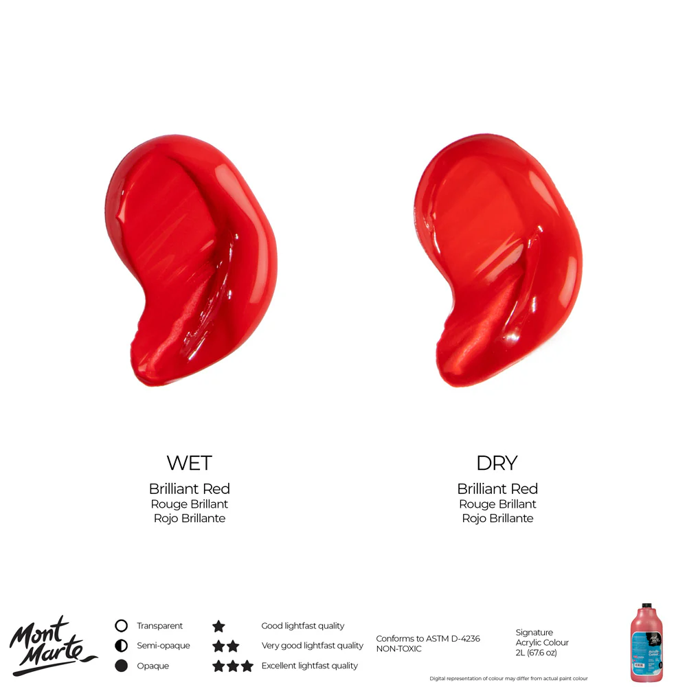 Acrylic Colour Paint Signature 2L Bottle with Pump – Brilliant Red - Image 9