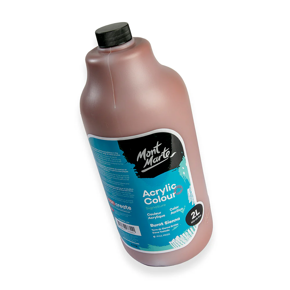 Acrylic Colour Paint Signature 2L Bottle with Pump – Burnt Sienna - Image 6