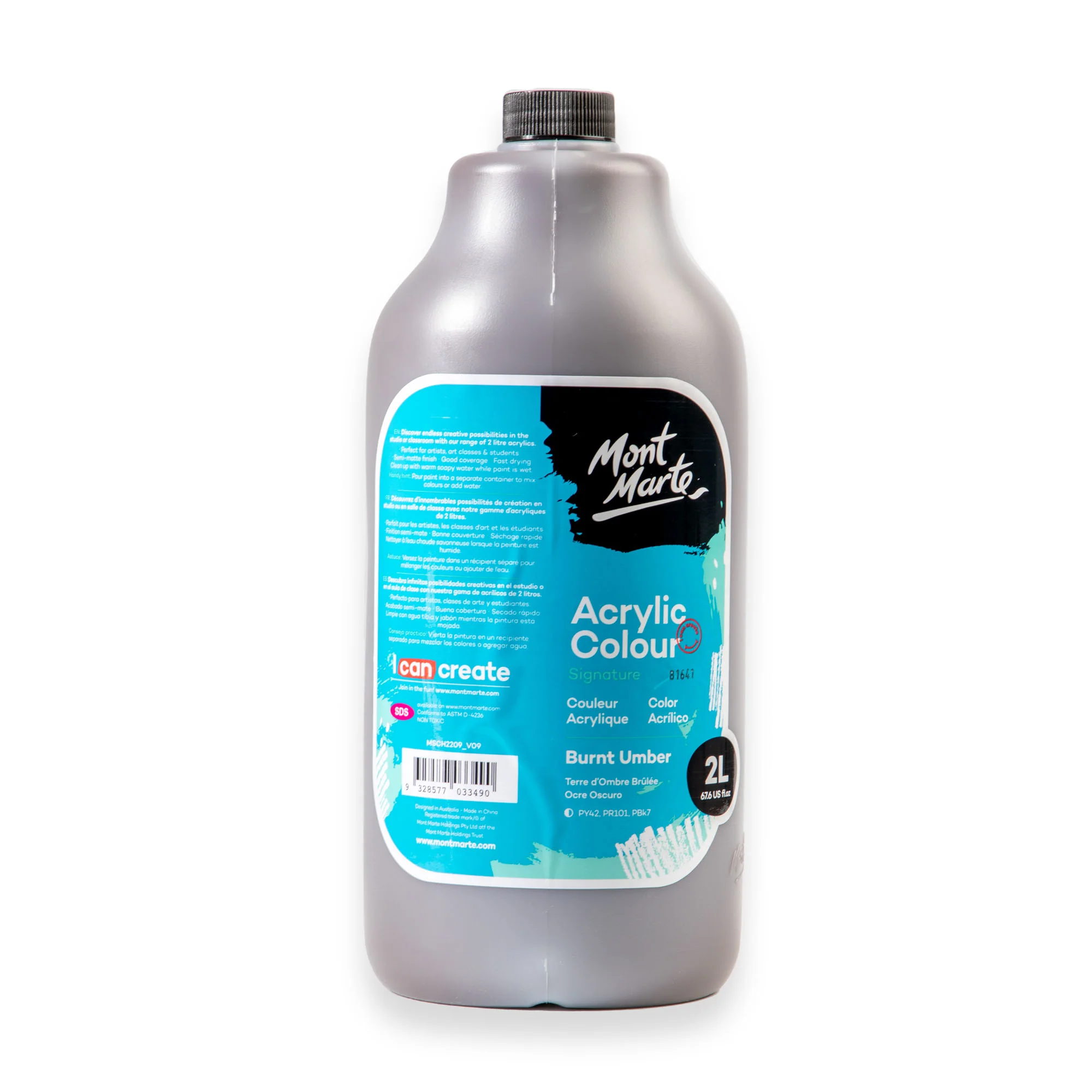 Acrylic Colour Paint Signature 2L Bottle with Pump – Burnt Umber - Image 3