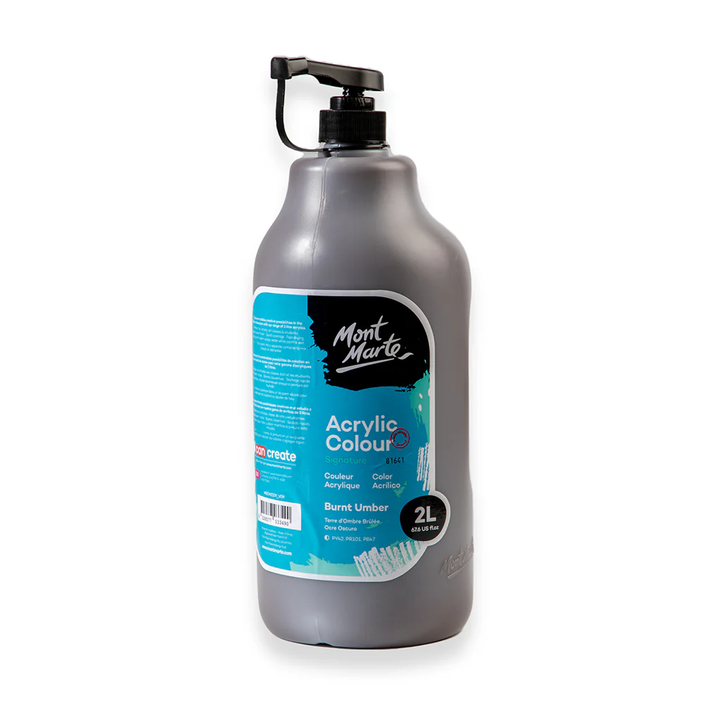 Acrylic Colour Paint Signature 2L Bottle with Pump – Burnt Umber - Image 4