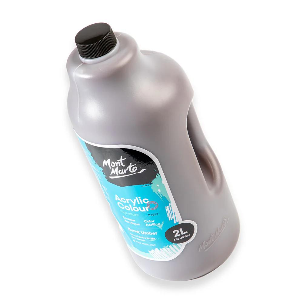 Acrylic Colour Paint Signature 2L Bottle with Pump – Burnt Umber - Image 5