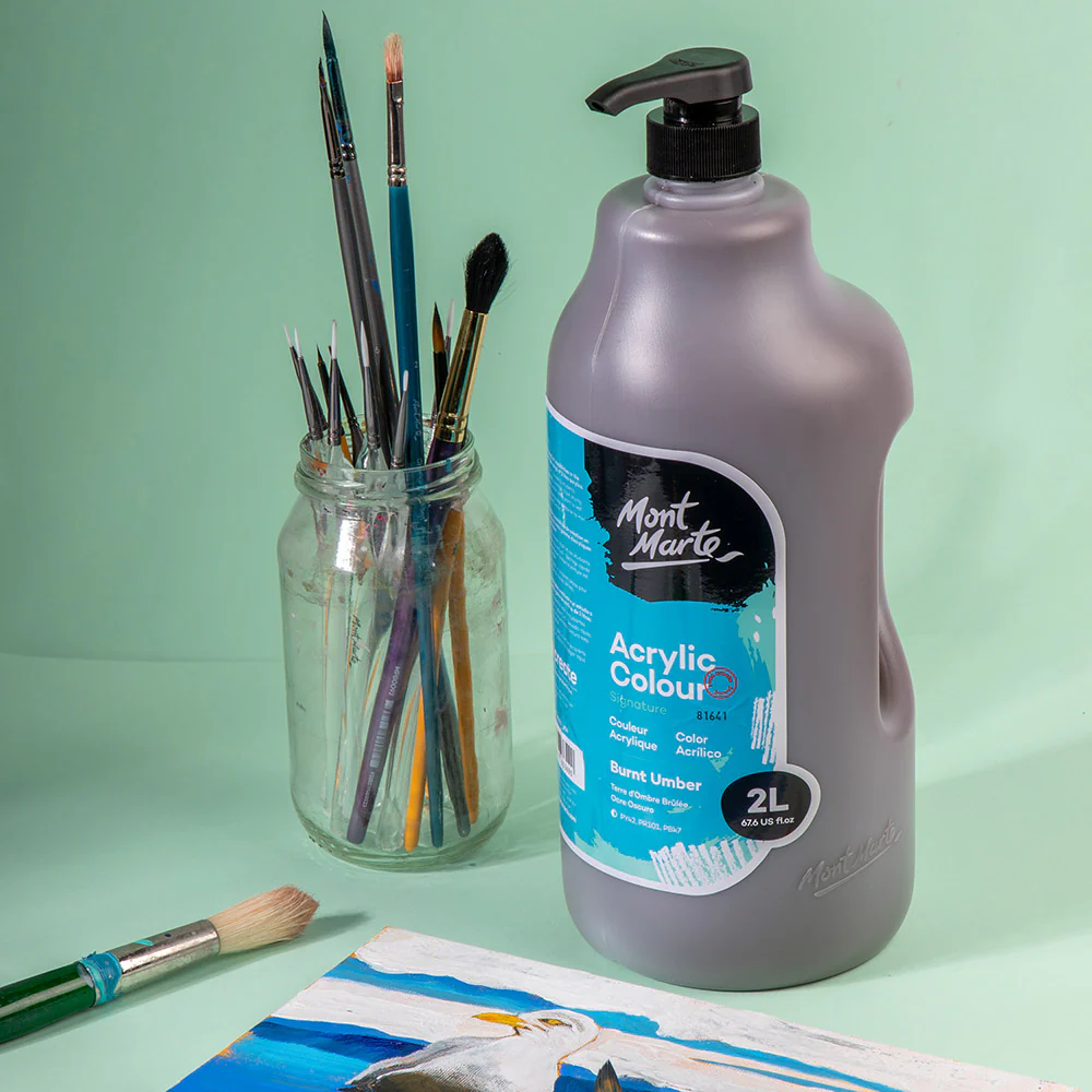Acrylic Colour Paint Signature 2L Bottle with Pump – Burnt Umber - Image 9