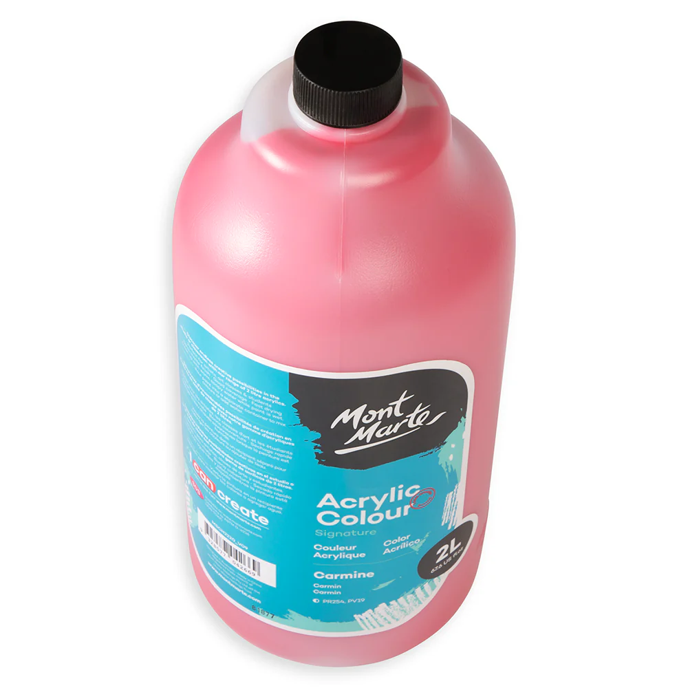 Acrylic Colour Paint Signature 2L Bottle with Pump – Carmine - Image 6